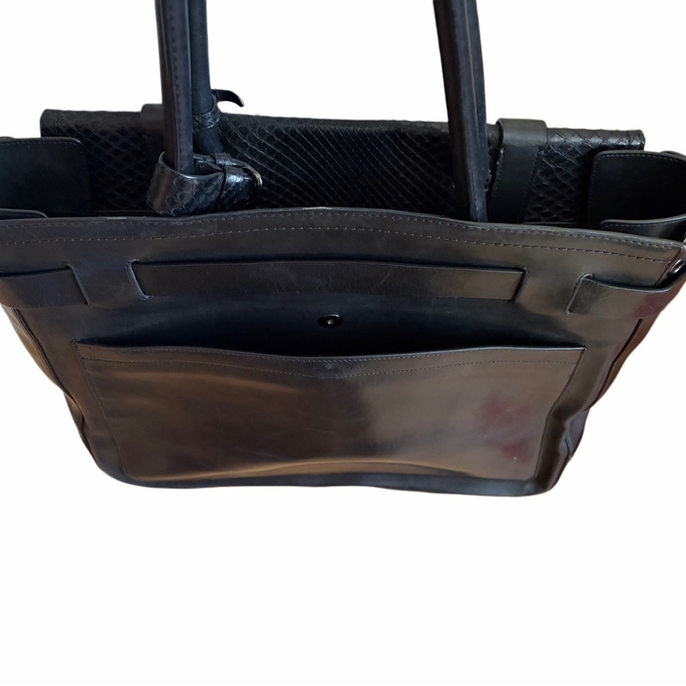 Reed Krakoff Black Leather / Python Boxer Tote - Picture 9 of 14